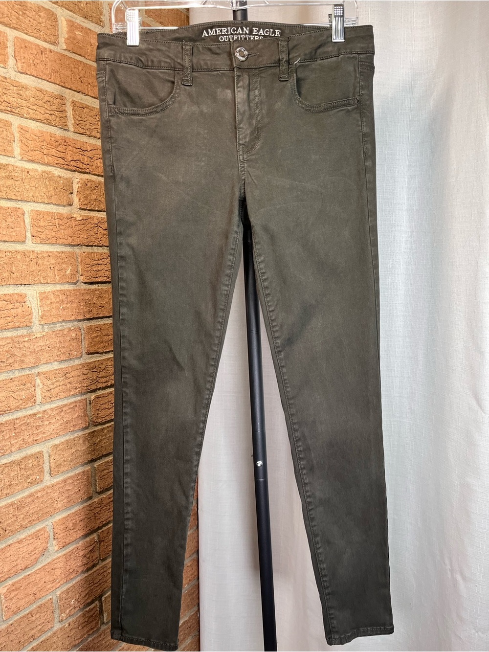 American Eagle Olive Green Super Stretch Jegging Jeans Women’s 10 Skinny 30x28